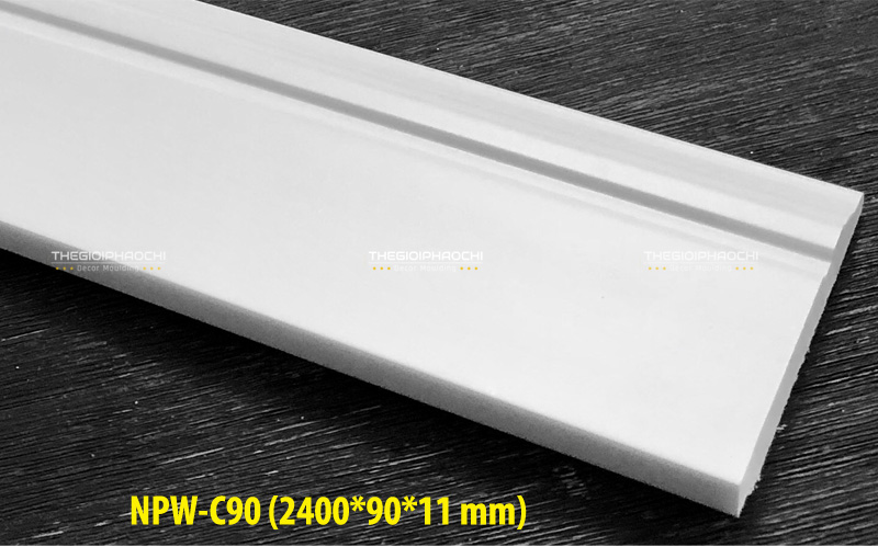 Len Chân Tường Nhựa Trắng Trơn NPW-C90