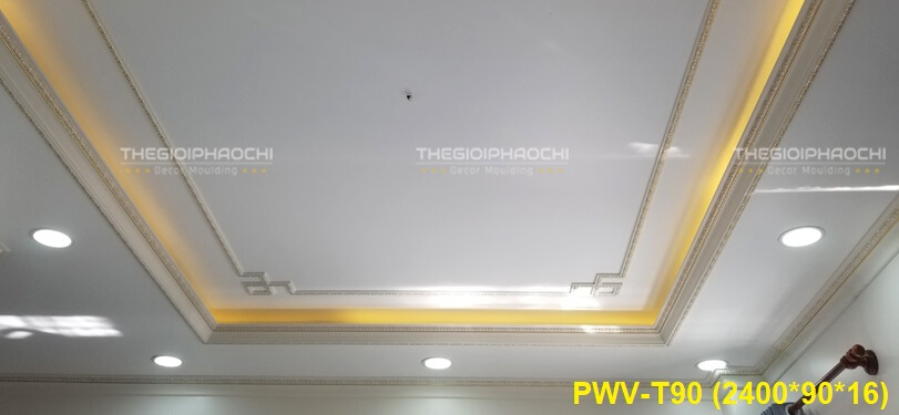 Phào Chỉ Trần Dát Vàng Bản 9cm PWV-T90